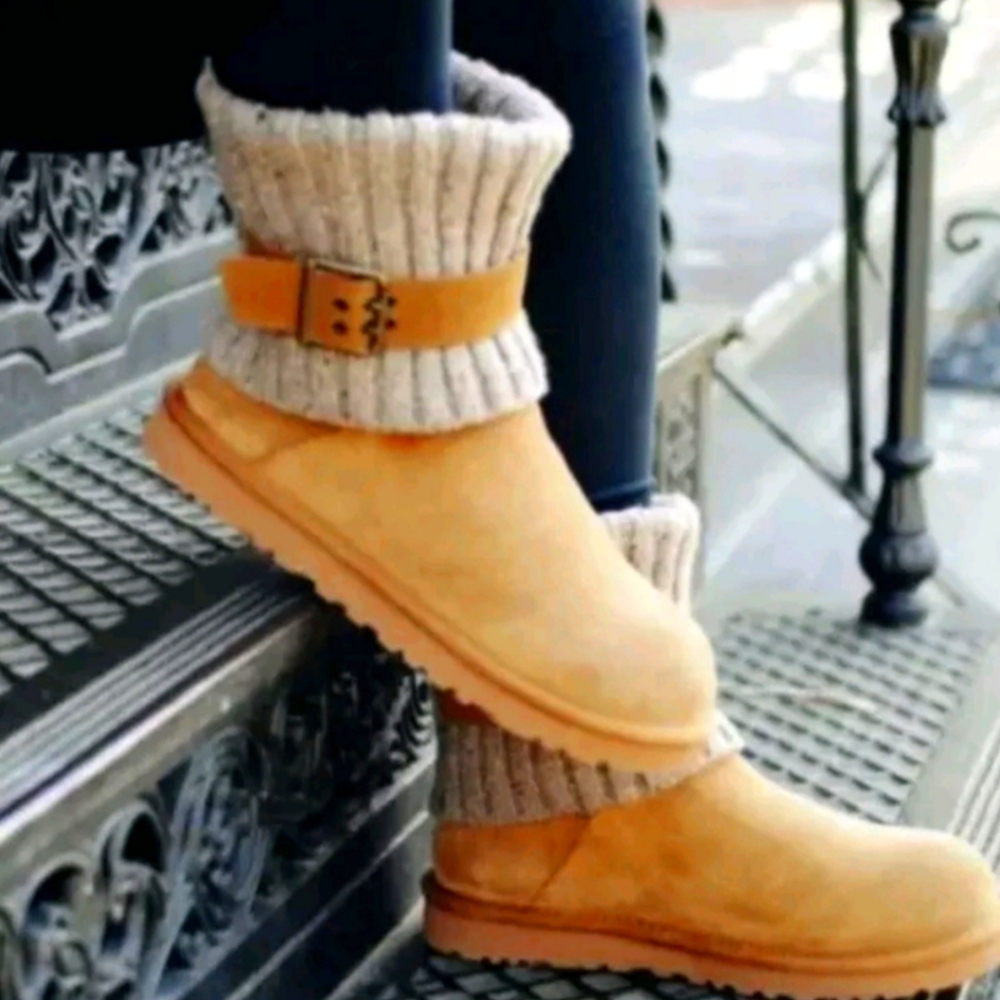 UGG Chestnut Ankle Boots with Knit Cuff